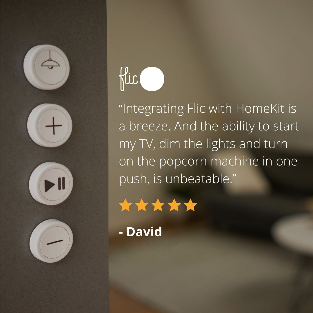 Flic Button Double Pack – 2x Smart Wireless Buttons (White)