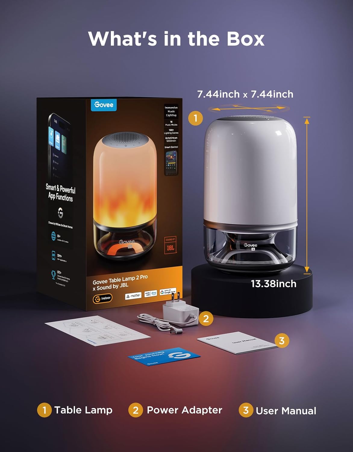 Govee x JBL - Table Lamp 2 Pro with Speaker