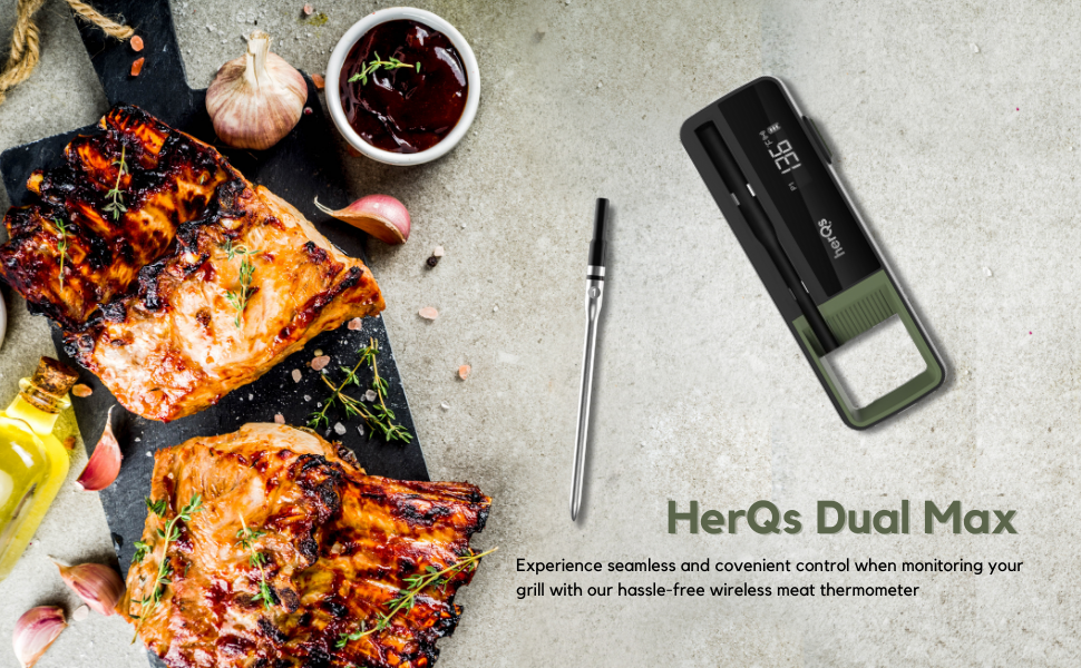 herQs Double Max – Wireless Rechargeable Dual Probe Meat Thermometer