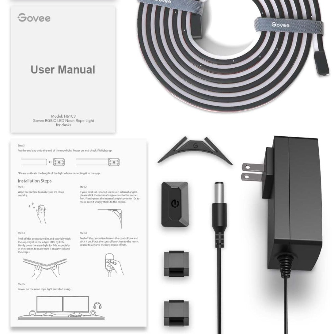 Govee Gaming Table Neon Rope RGBIC 3M