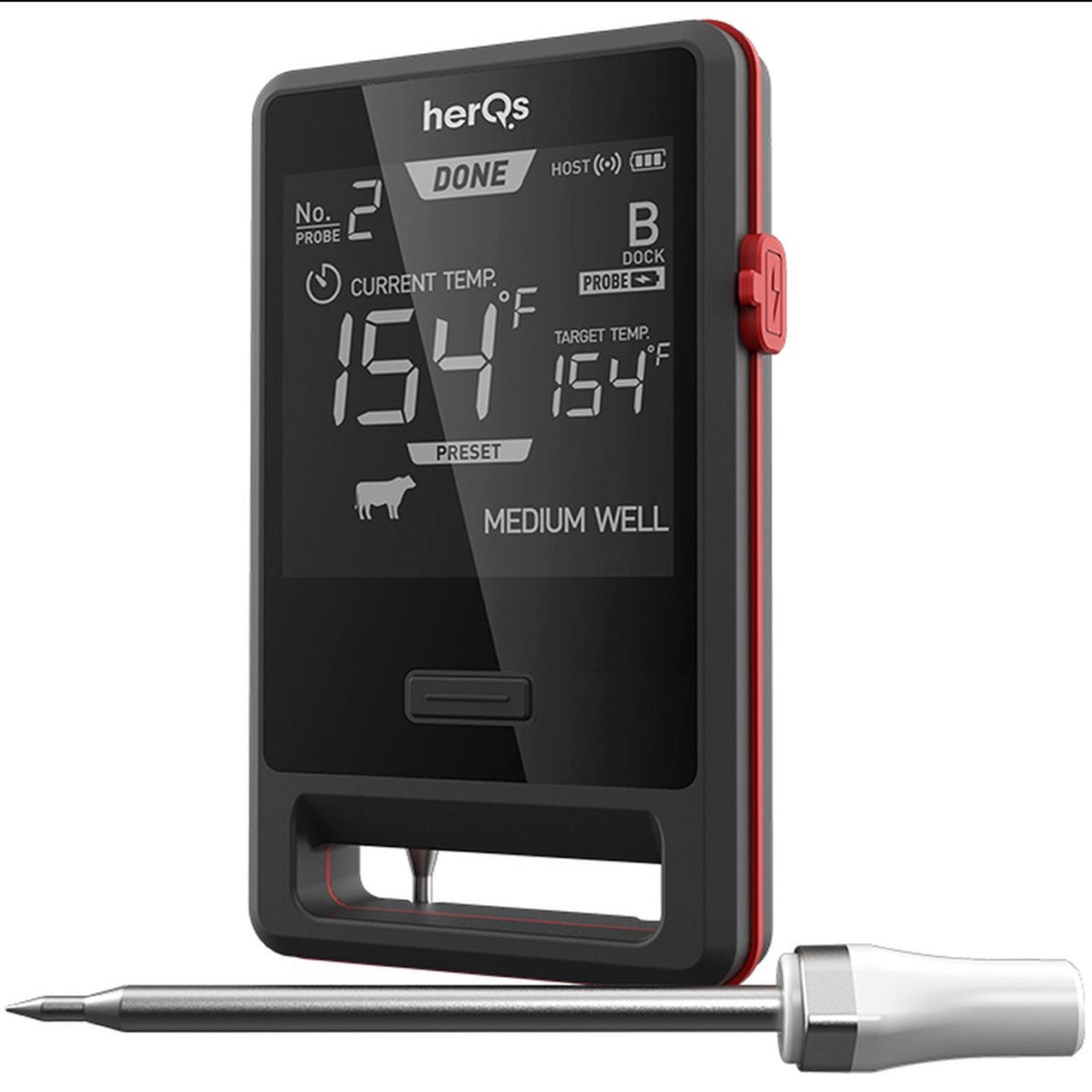 herQs Pin Pro – Dual Wireless Rechargeable Smart Meat Thermometer