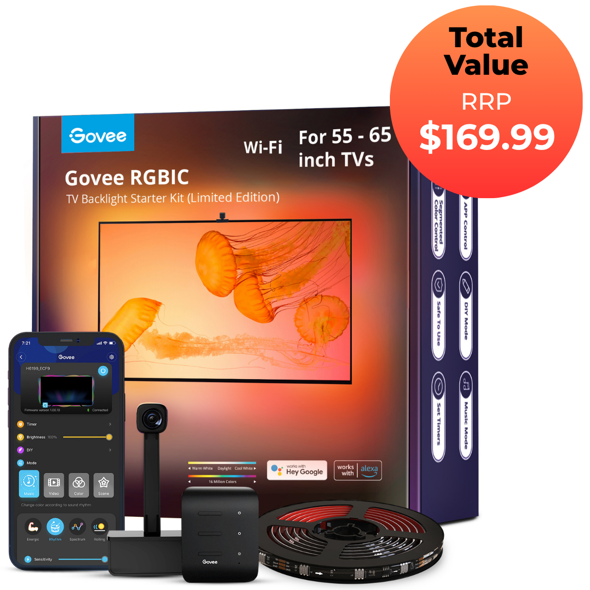 Govee RGBIC TV Backlight Starter Kit T1 55"-65" (Limited Edition)