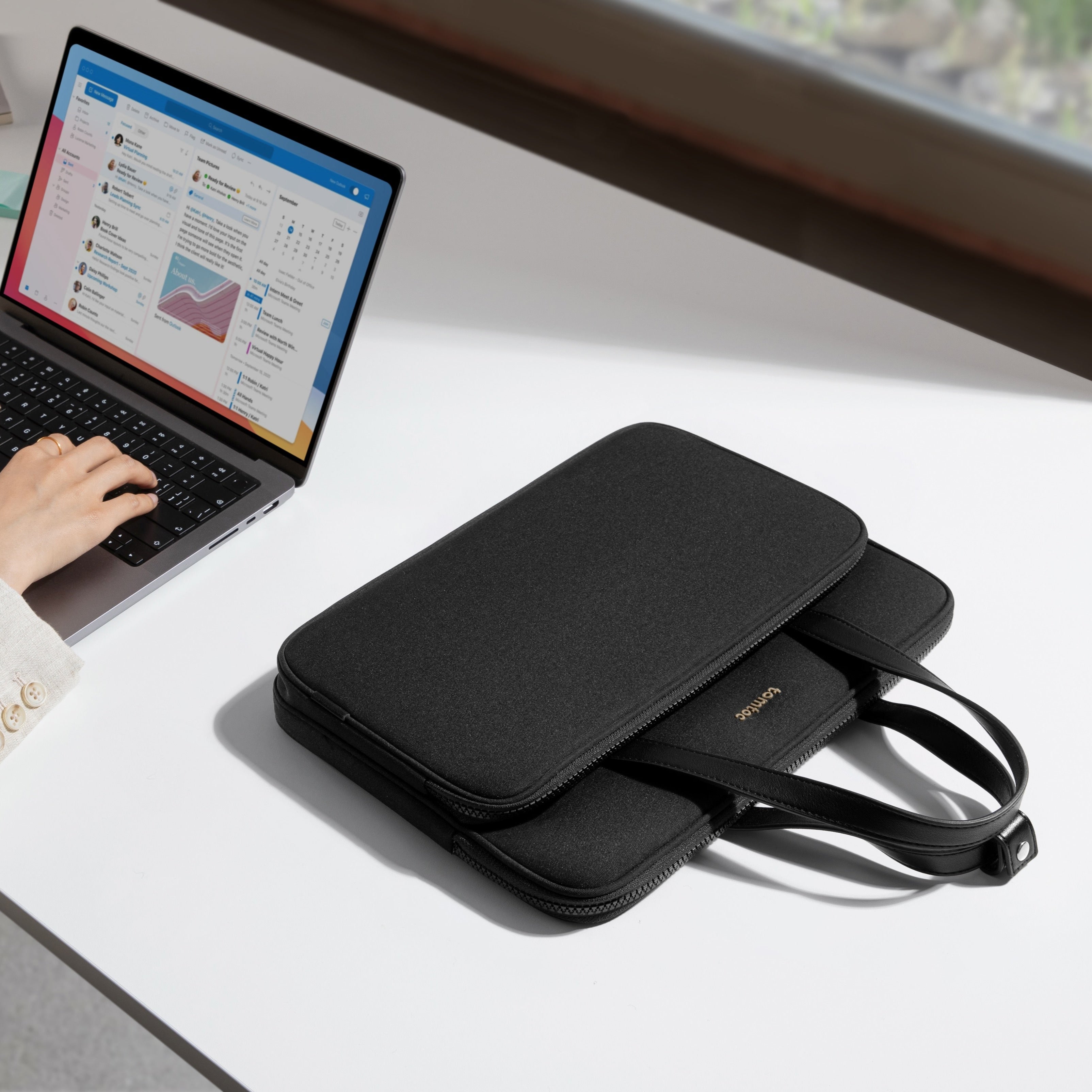 tomtoc Versatile-A12 Laptop Shoulder Bag - 13.5inch - Black