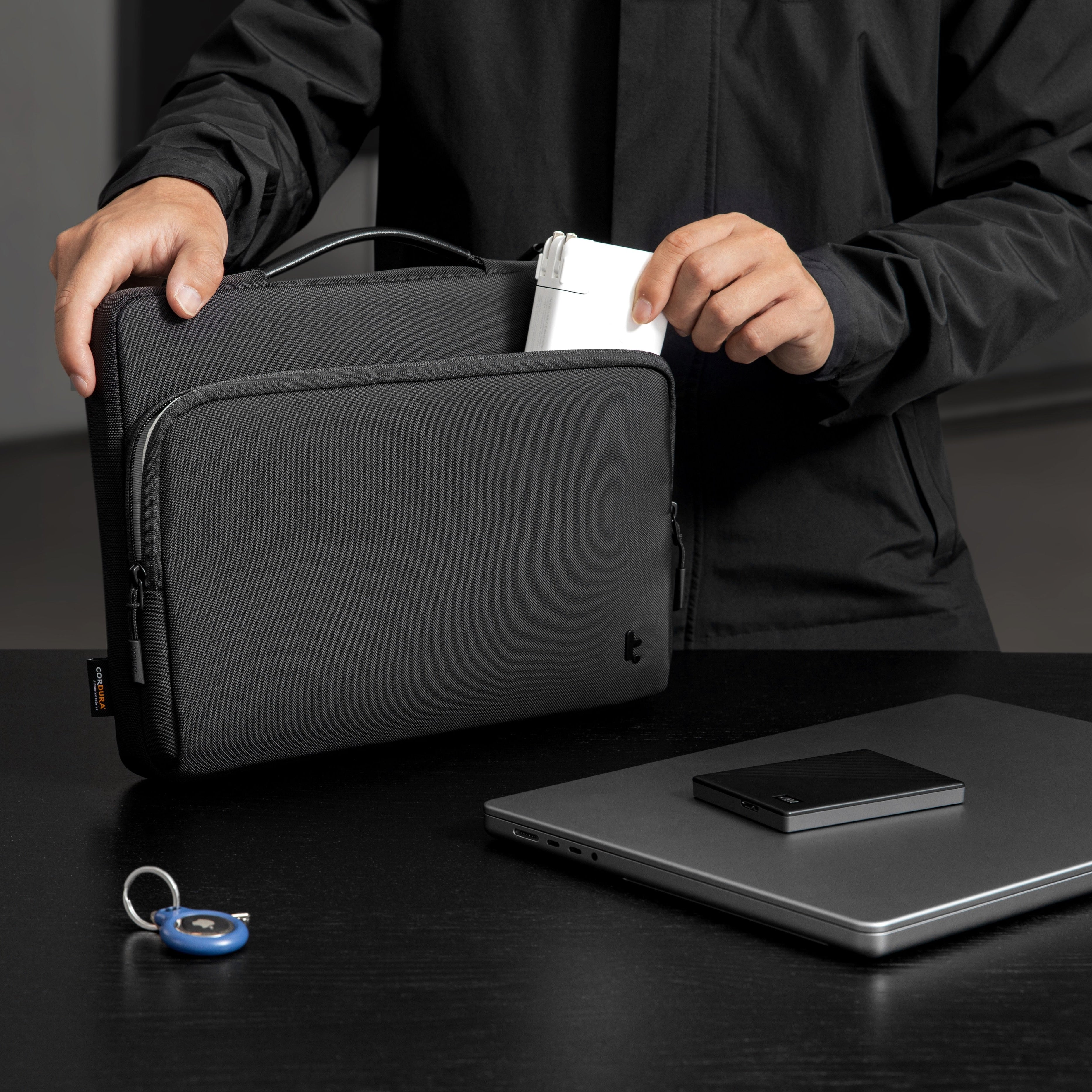 tomtoc Defender-A14 Premium Laptop Briefcase 14-inch - Black