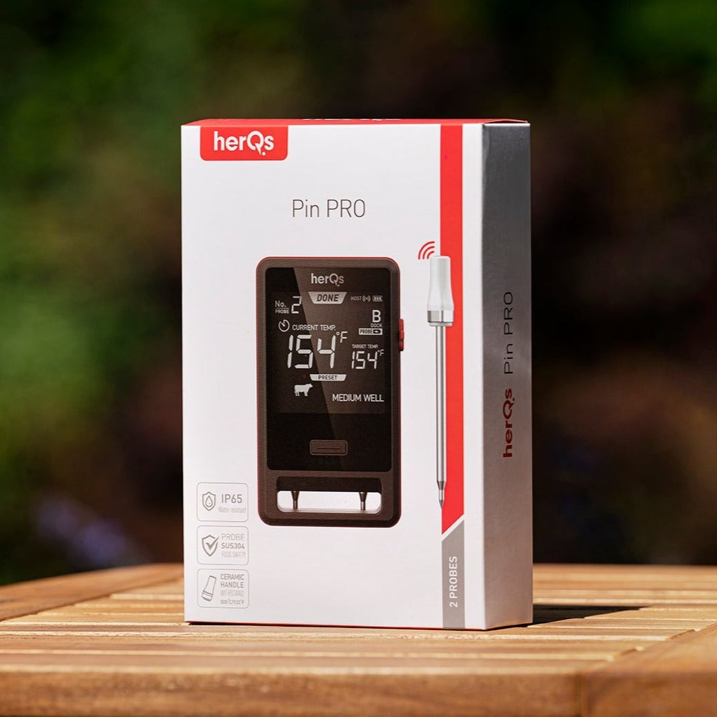 herQs Pin Pro – Dual Wireless Rechargeable Smart Meat Thermometer