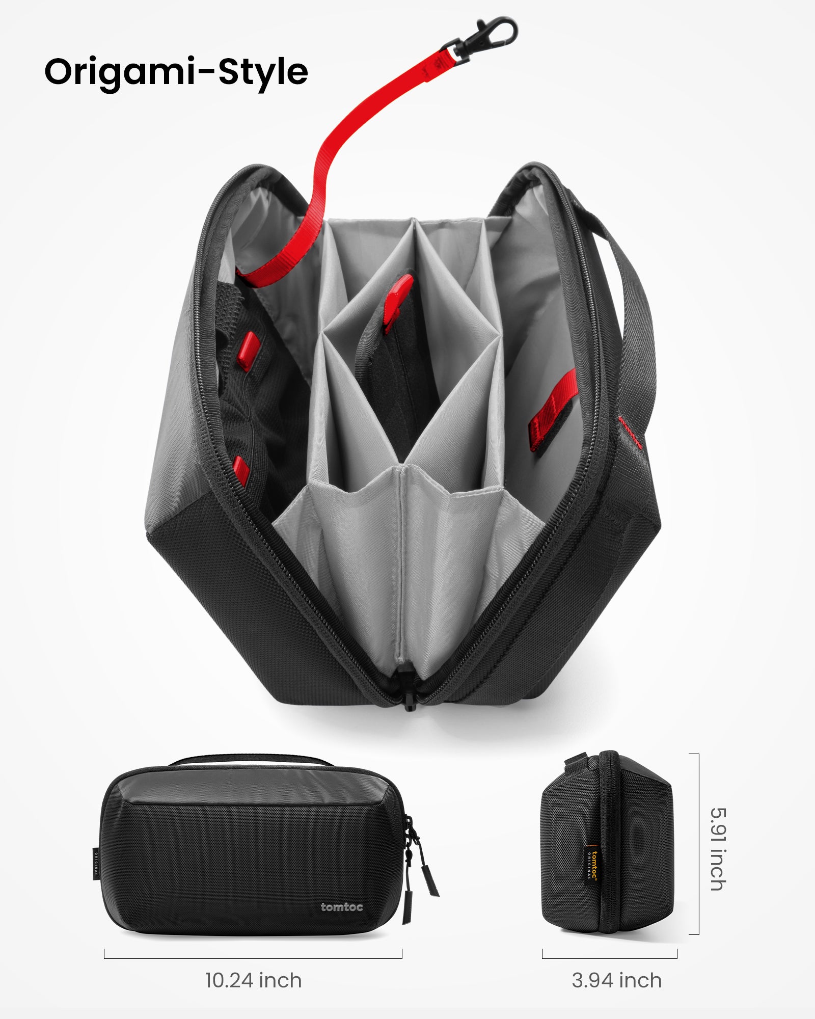 tomtoc Navigator-T13 Pro Tech Organiser 2.4 L Black - T13M1D1 Travel Organizer Bags
