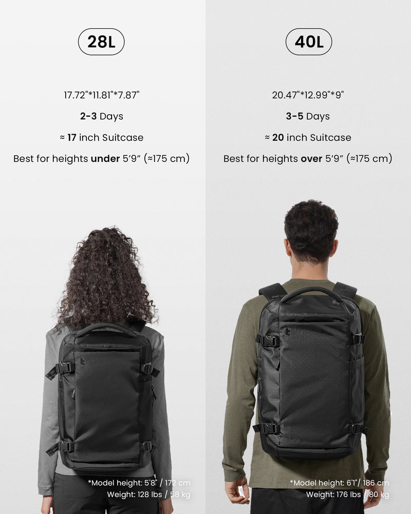 tomtoc Navigator-T66 Liteway Travel Backpack 17 Inch/40L Black - T66M1D2 Backpacks