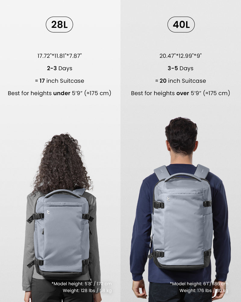 tomtoc Navigator-T66 Liteway Travel Backpack 16 Inch Universal/28L Light Gray - T66S1G2 Laptop Backpacks
