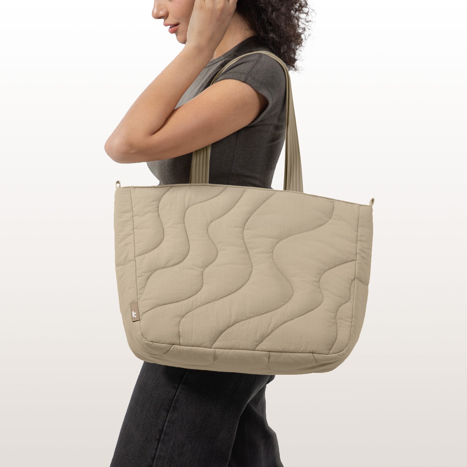 tomtoc Terra-T38 Puffy Laptop Tote Bag 16 Inch Macbook/13.5L Natural Sand - T38M1K2 Laptop Bags