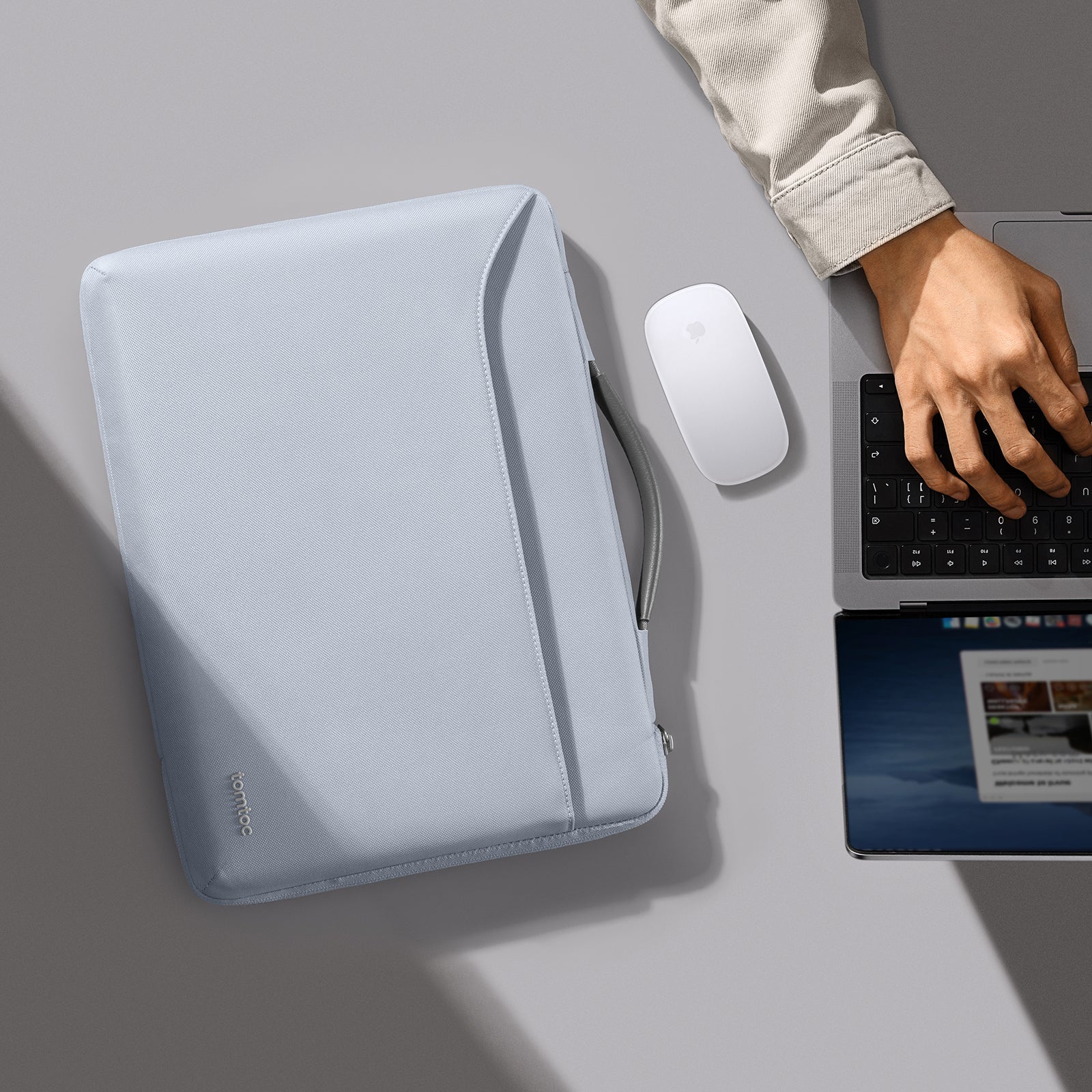 tomtoc Defender-A22 Laptop Briefcase 16 Inch MacBook Mist Blue - A22F2B3 Laptop Bags