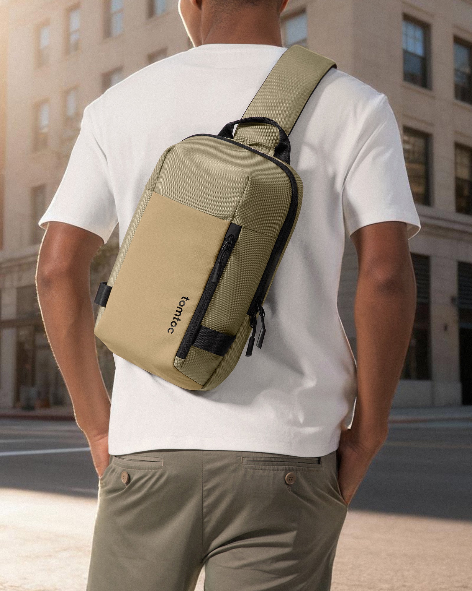 tomtoc Navigator-T24 Sling Bag 11 Inch/5L Khaki - T24S1K1 Laptop Backpacks