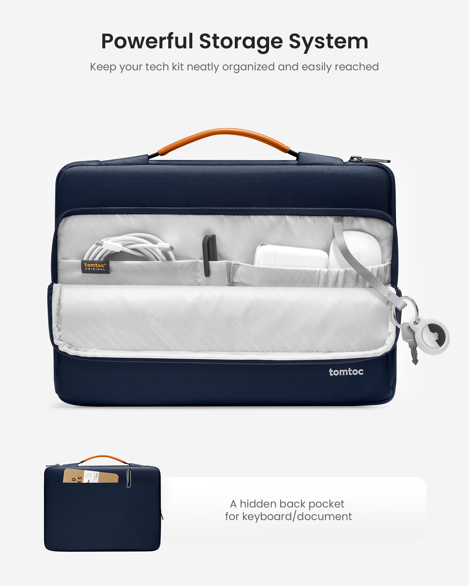 tomtoc Defender-A14 Laptop Briefcase 16 Inch Universal Navy Blue - A14F3B2 Laptop Bags