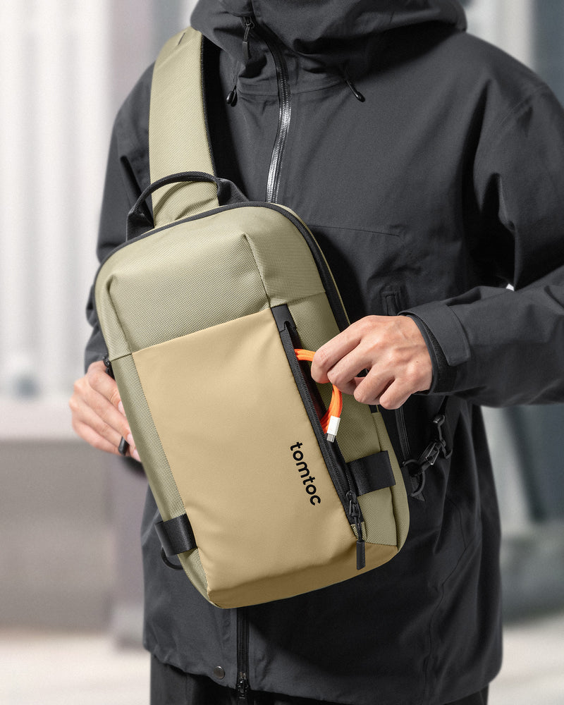tomtoc Navigator-T24 Sling Bag 11 Inch/5L Khaki - T24S1K1 Laptop Backpacks