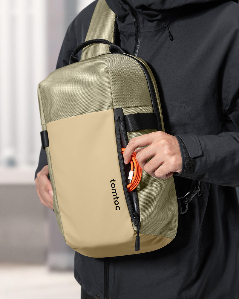 tomtoc Navigator-T24 Sling Bag 14 Inch/7L Khaki - T24M1K1 Laptop Backpacks