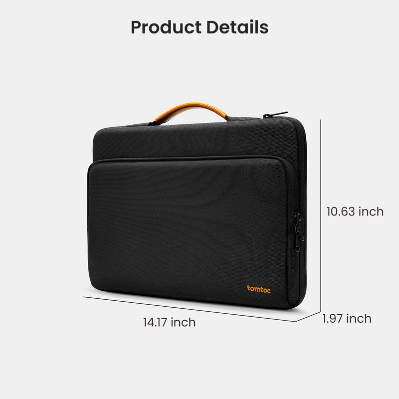 tomtoc Defender-A14 Laptop Briefcase 14 Inch Universal Black - A14D3D1 Laptop Bags