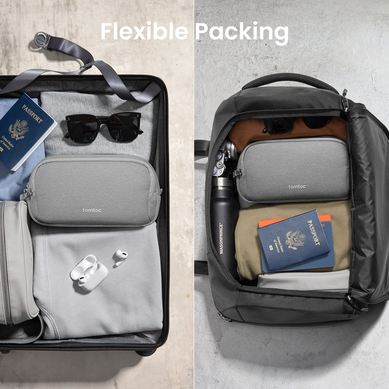 tomtoc Light-T12 Essential Tech Organiser 1.8L Grey - T12M1G2 Travel Organizer Bags