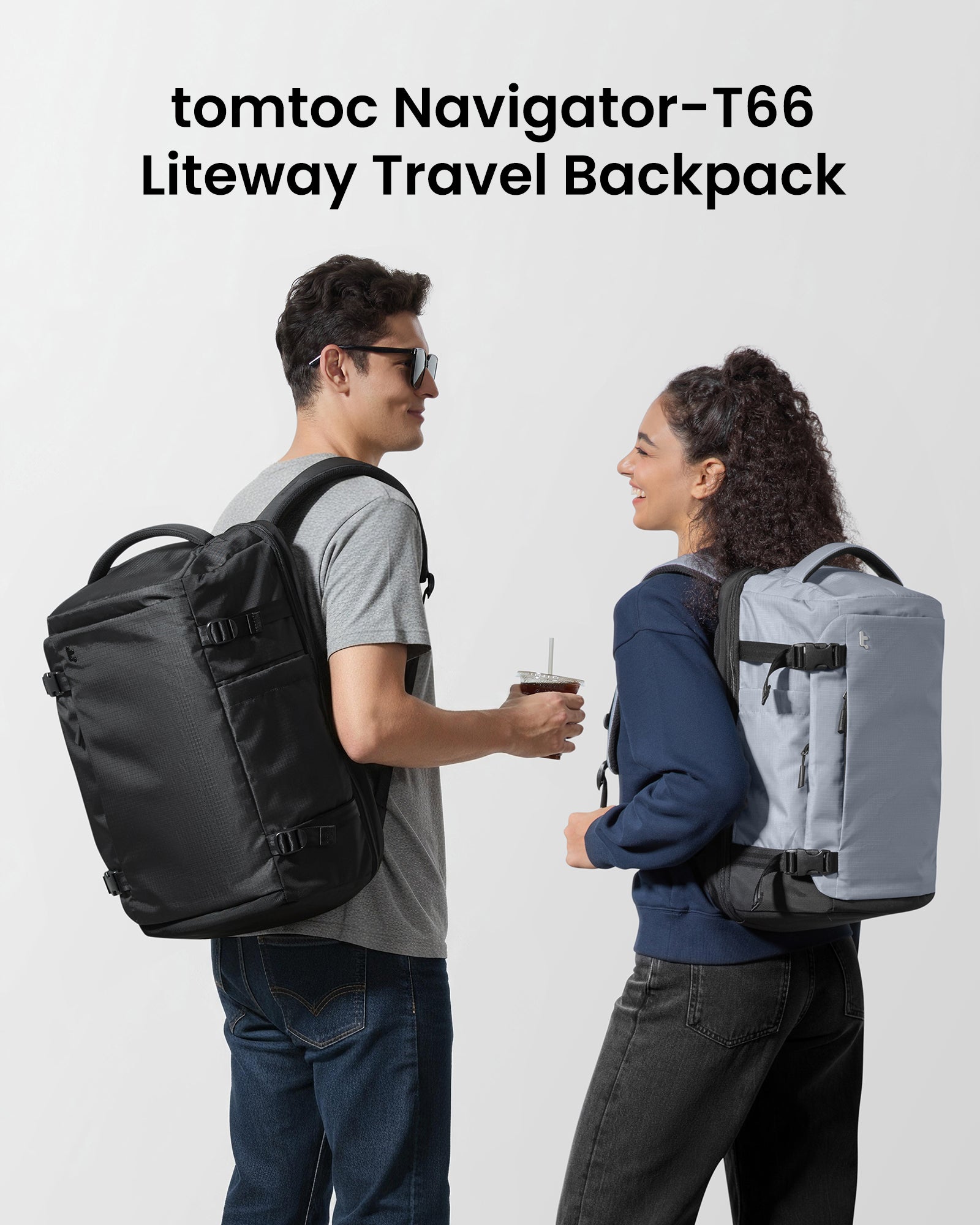 tomtoc Navigator-T66 Liteway Travel Backpack 17 Inch/40L Black - T66M1D2 Backpacks