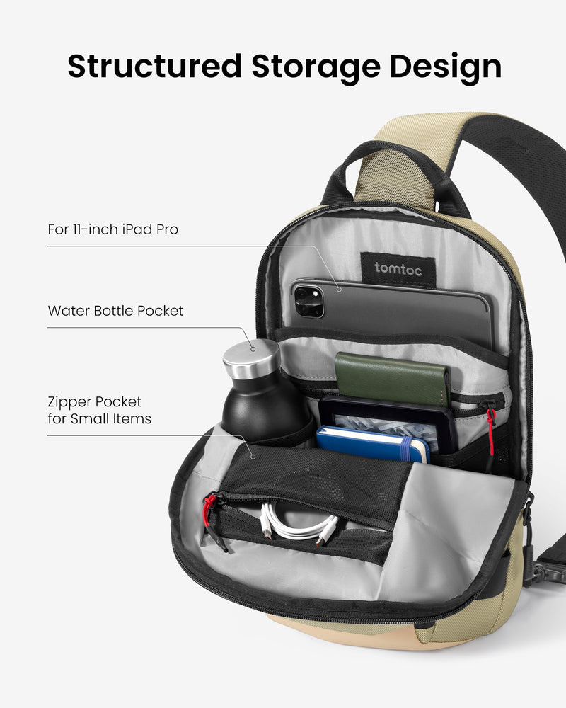 tomtoc Navigator-T24 Sling Bag 11 Inch/5L Khaki - T24S1K1 Laptop Backpacks