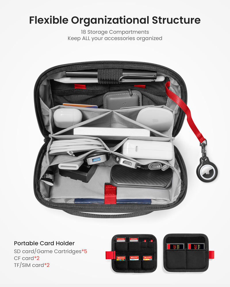 tomtoc Navigator-T13 Pro Tech Organiser 2.4 L Black - T13M1D1 Travel Organizer Bags