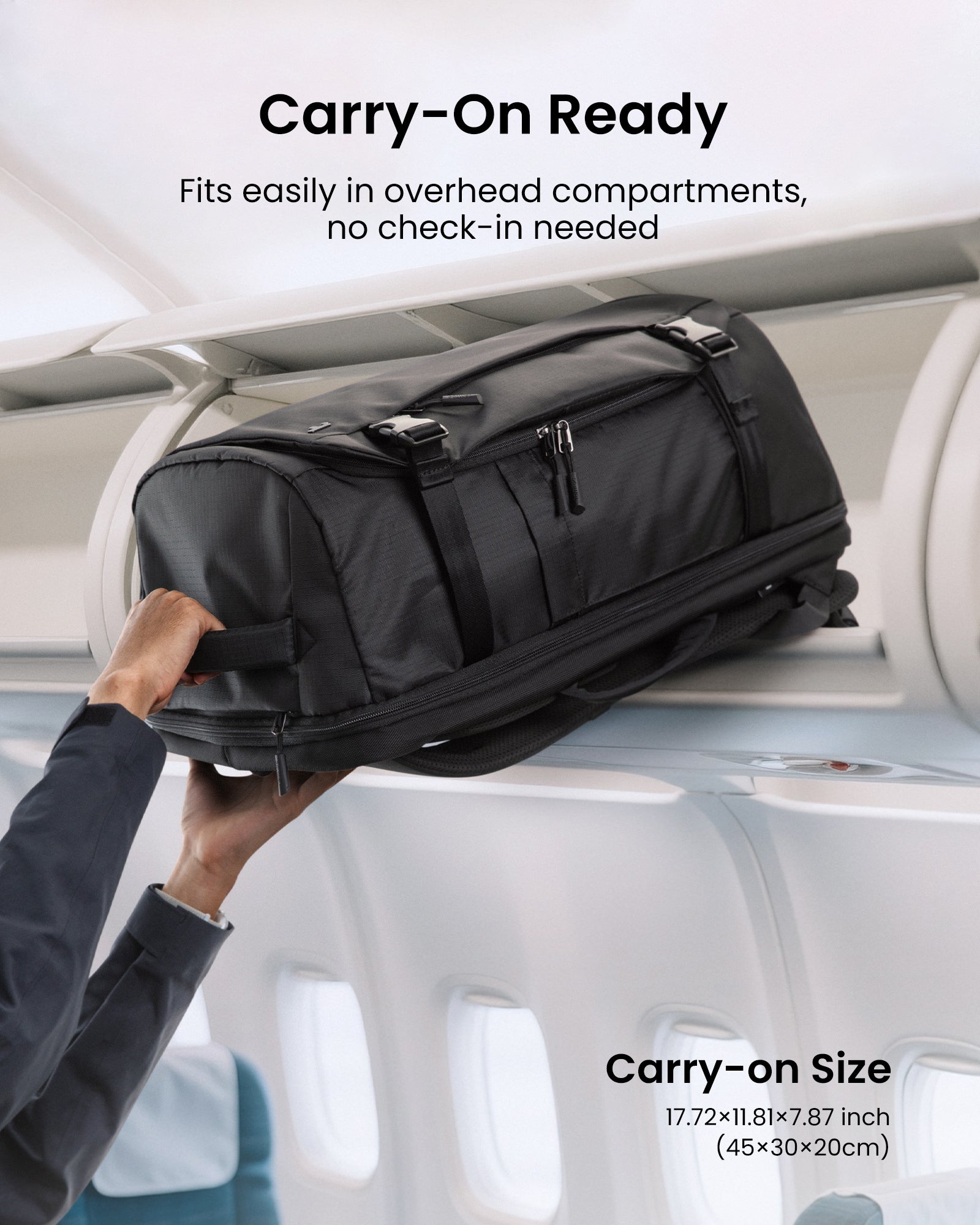 tomtoc Navigator-T66 Liteway Travel Backpack 16 Inch Universal/28L Black - T66S1D2 Laptop Backpacks