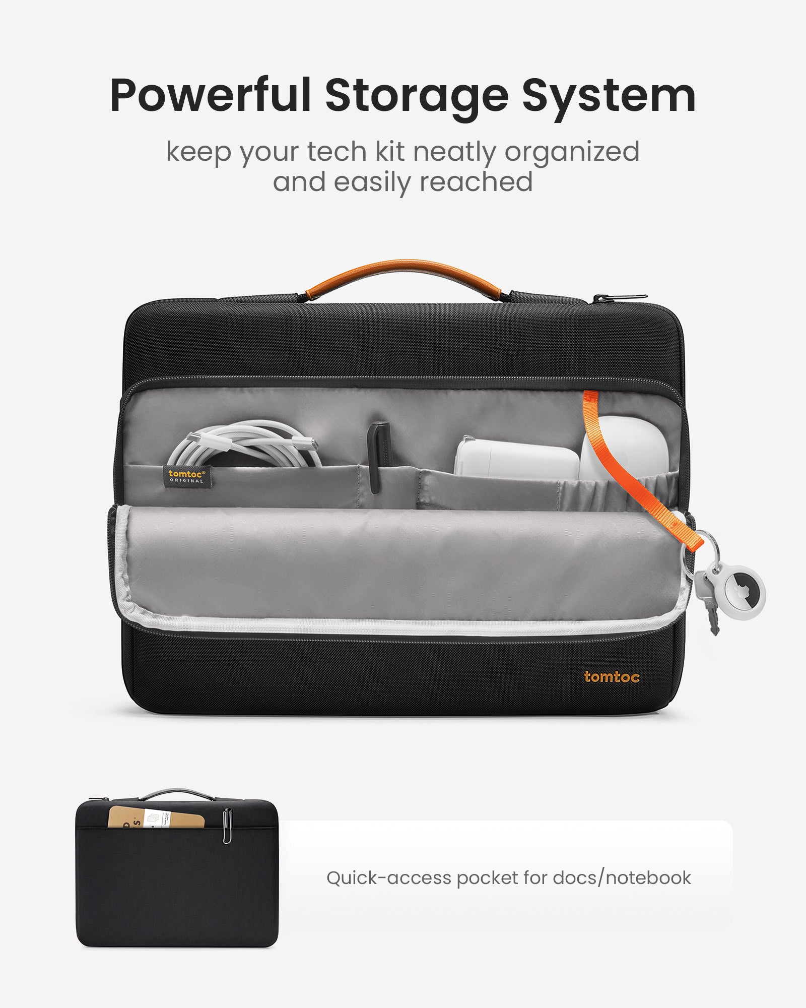 tomtoc Defender-A14 Laptop Briefcase 14 Inch Universal Black - A14D3D1 Laptop Bags