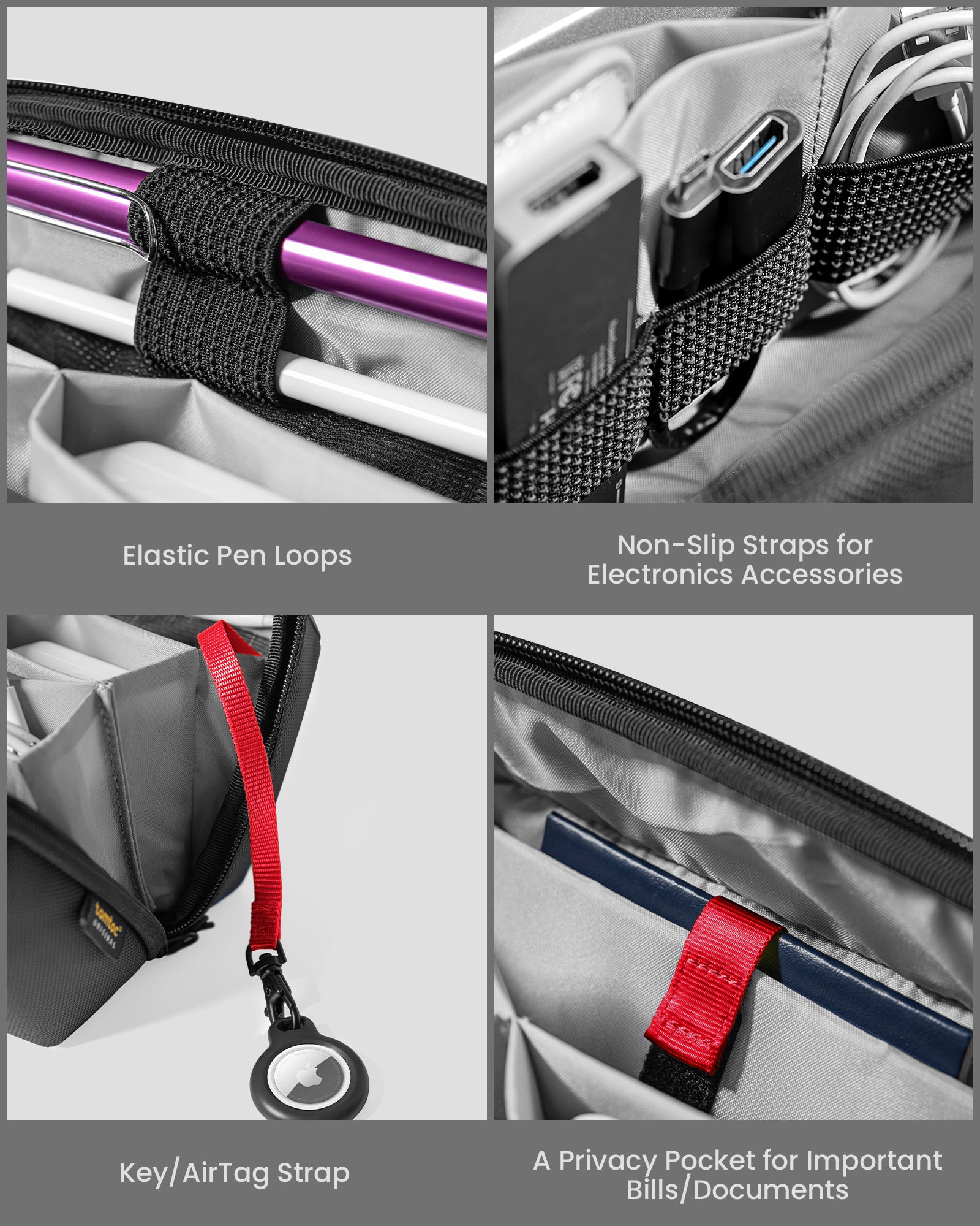 tomtoc Navigator-T13 Pro Tech Organiser 2.4 L Black - T13M1D1 Travel Organizer Bags