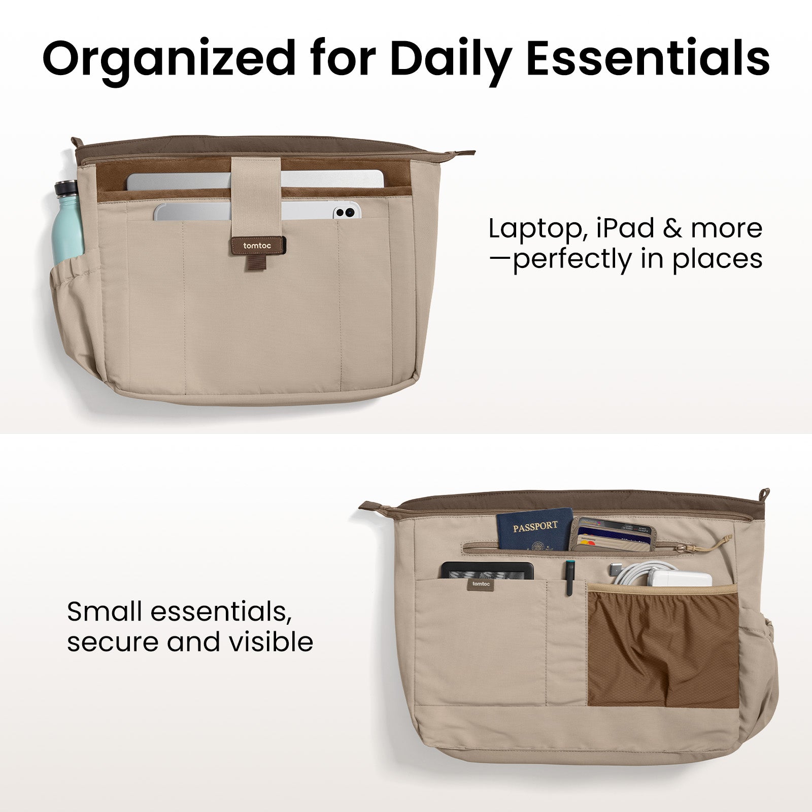 tomtoc Terra-T38 Puffy Laptop Tote Bag 16 Inch Macbook/13.5L Earthshade - T38M1Y1 Laptop Bags