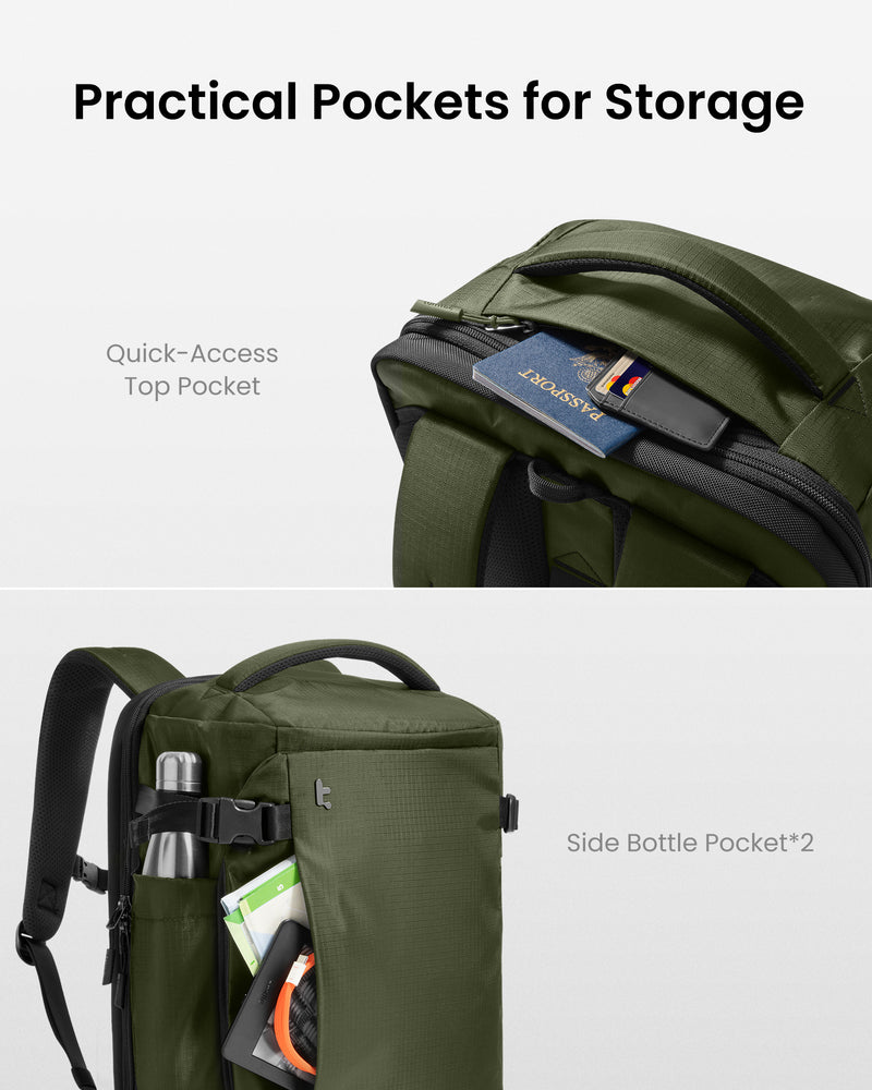 tomtoc Navigator-T66 Liteway Travel Backpack 16 Inch Universal/28L Green - T66S1T1 Laptop Backpacks