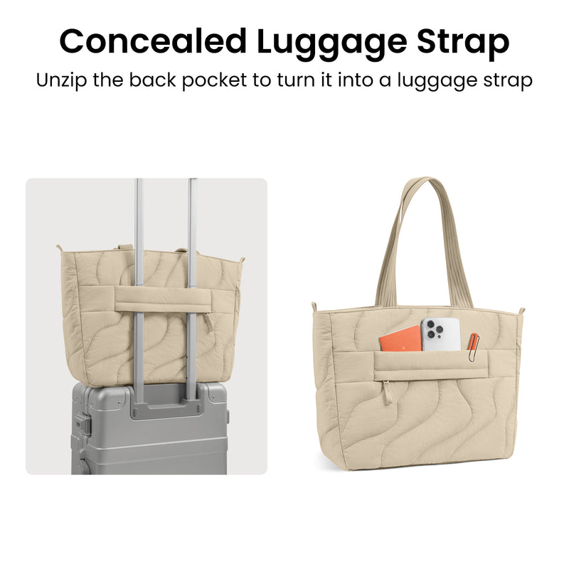 tomtoc Terra-T38 Puffy Laptop Tote Bag 16 Inch Macbook/13.5L Natural Sand - T38M1K2 Laptop Bags
