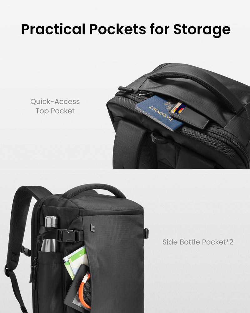 tomtoc Navigator-T66 Liteway Travel Backpack 16 Inch Universal/28L Black - T66S1D2 Laptop Backpacks