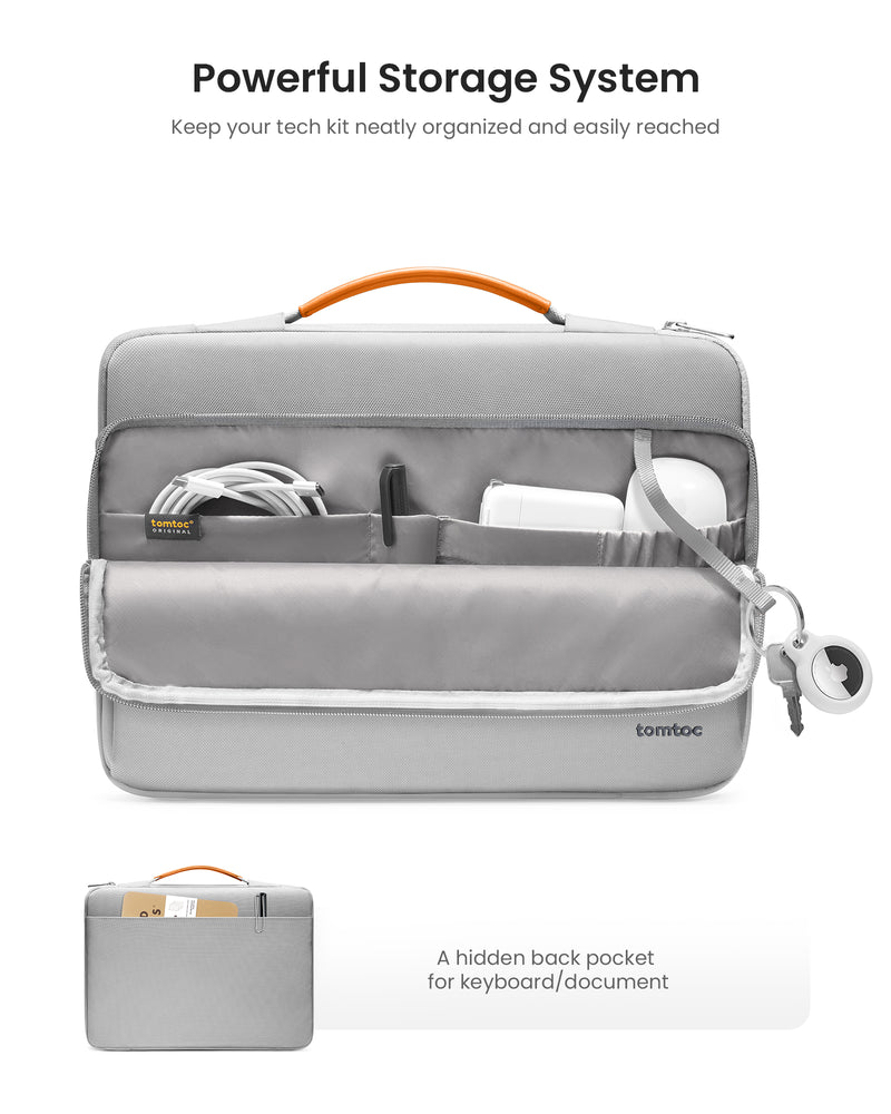 tomtoc Defender-A14 Laptop Briefcase 16 Inch MacBook Gray - A14F2G4 Laptop Bags