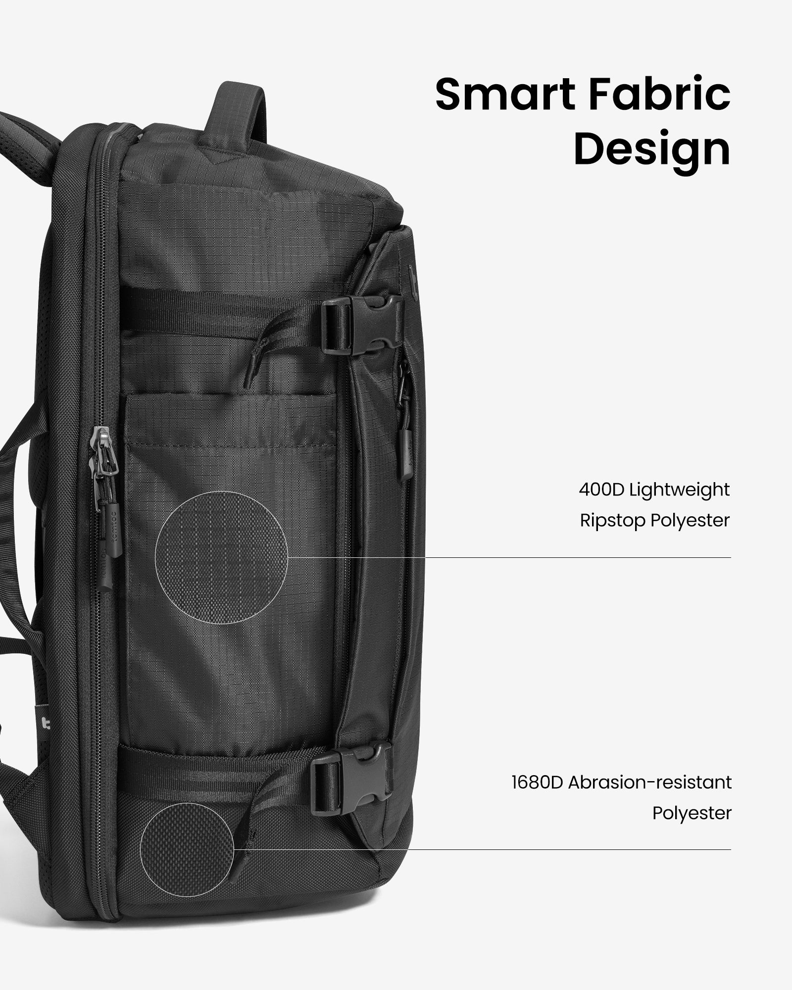 tomtoc Navigator-T66 Liteway Travel Backpack 17 Inch/40L Black - T66M1D2 Backpacks