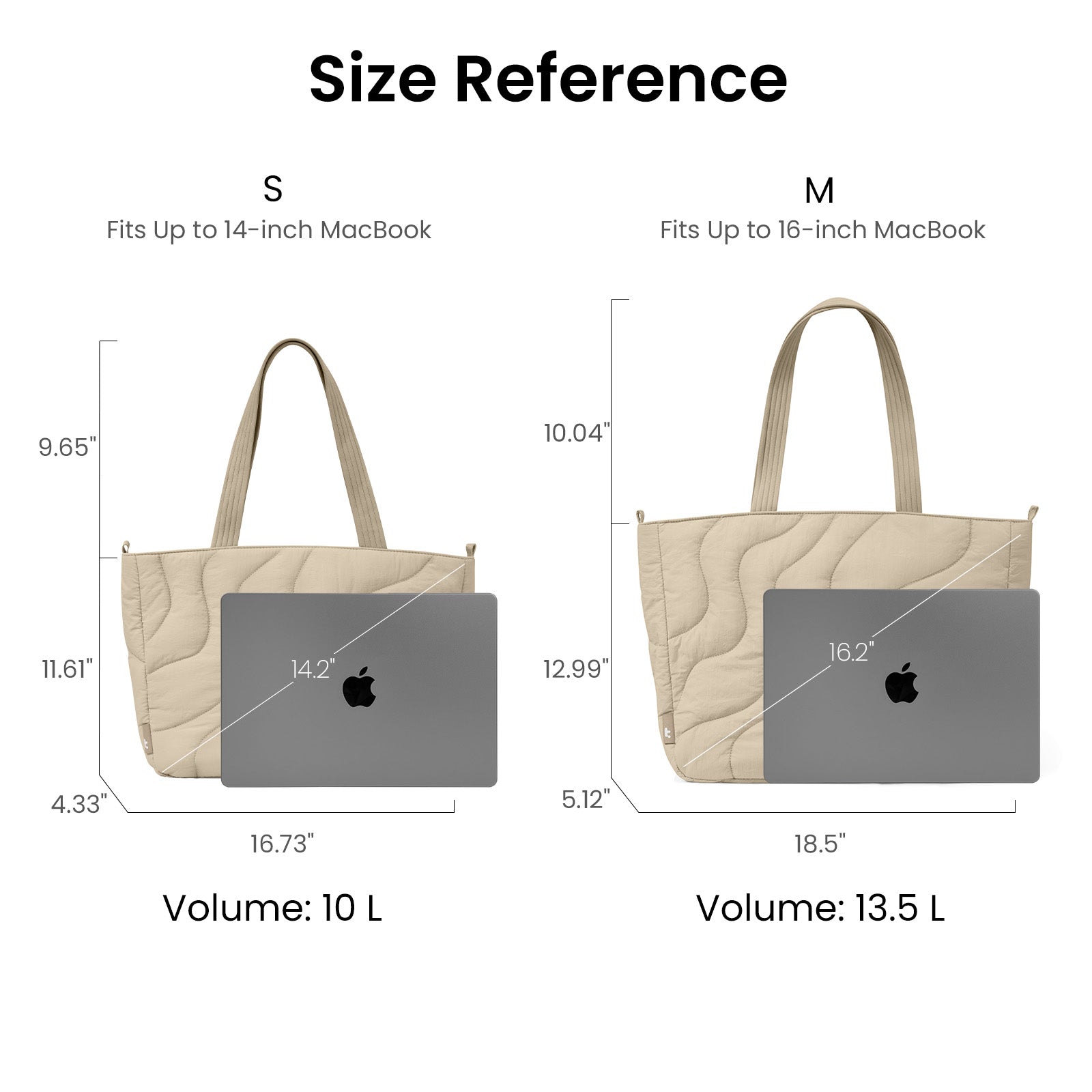tomtoc Terra-T38 Puffy Laptop Tote Bag 16 Inch Macbook/13.5L Natural Sand - T38M1K2 Laptop Bags