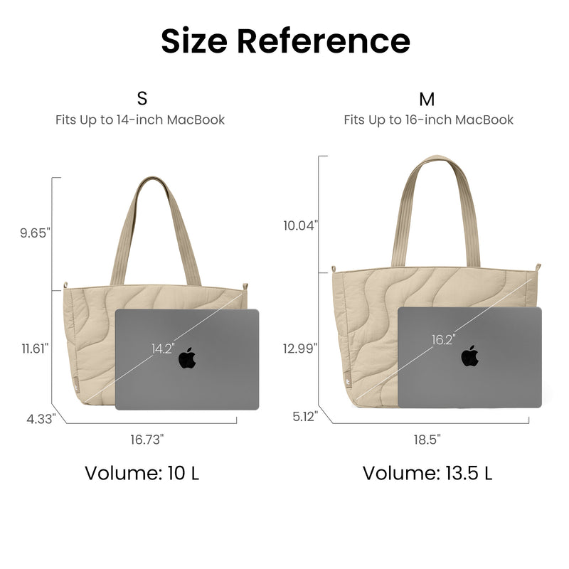 tomtoc Terra-T38 Puffy Laptop Tote Bag 16 Inch Macbook/13.5L Natural Sand - T38M1K2 Laptop Bags