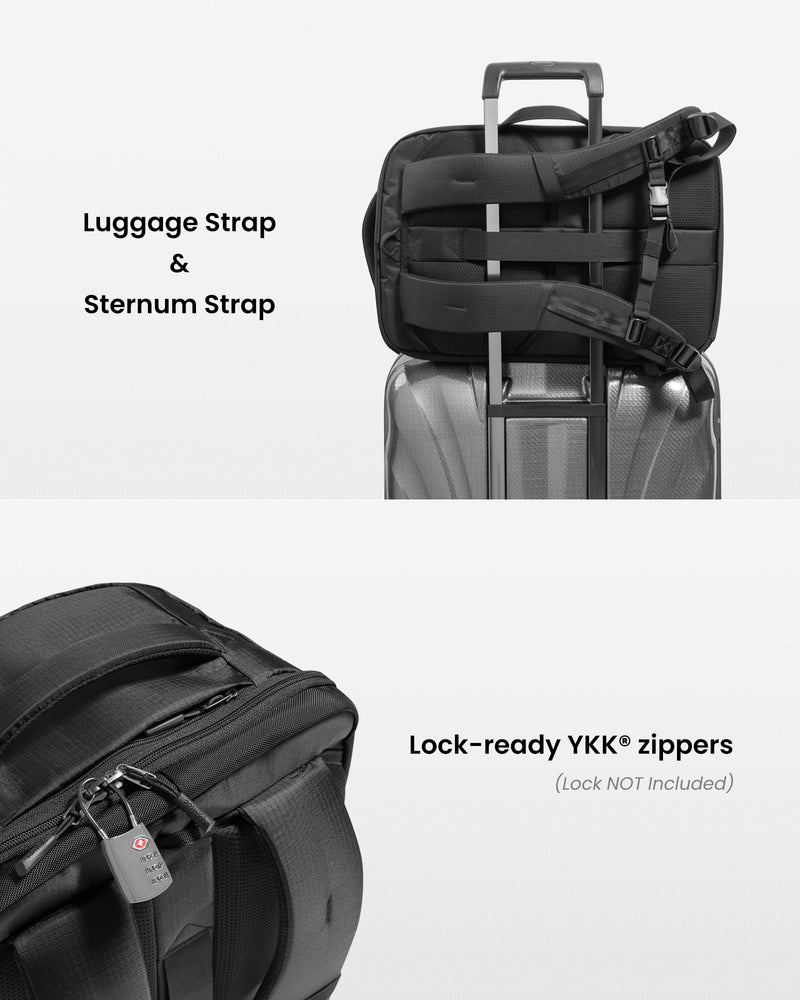 tomtoc Navigator-T66 Liteway Travel Backpack 17 Inch/40L Black - T66M1D2 Backpacks
