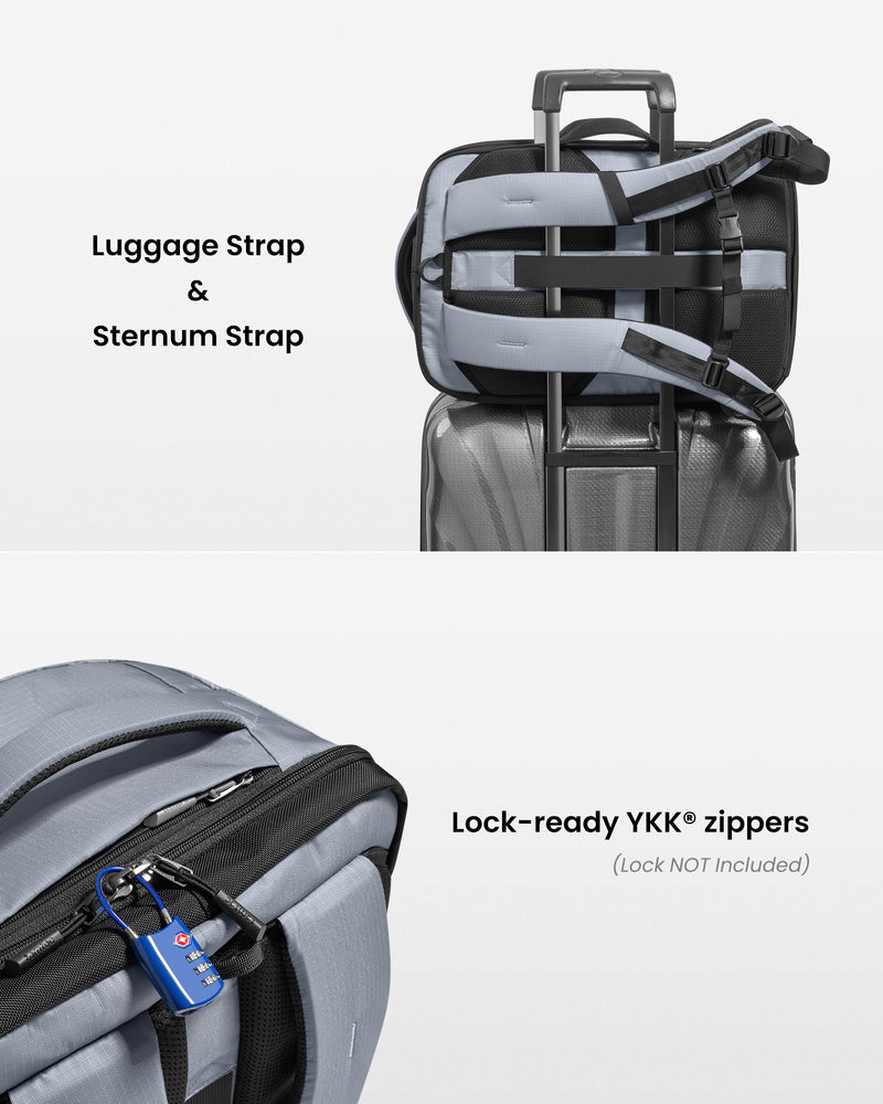 tomtoc Navigator-T66 Liteway Travel Backpack 16 Inch Universal/28L Light Gray - T66S1G2 Laptop Backpacks