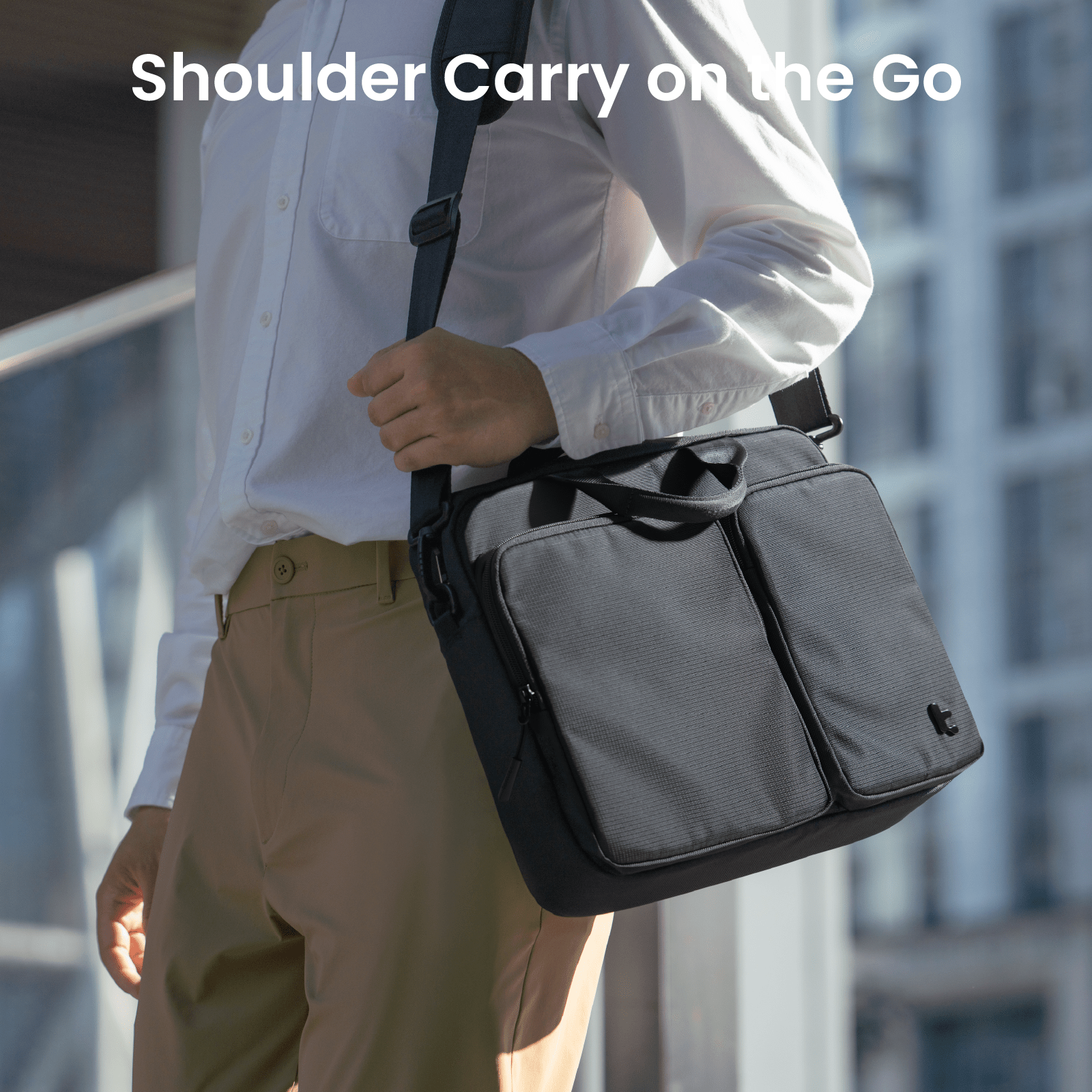 tomtoc Navigator-A33 Laptop Shoulder Bag 16 Inch Universal Black - A33F3D1 Laptop Bags