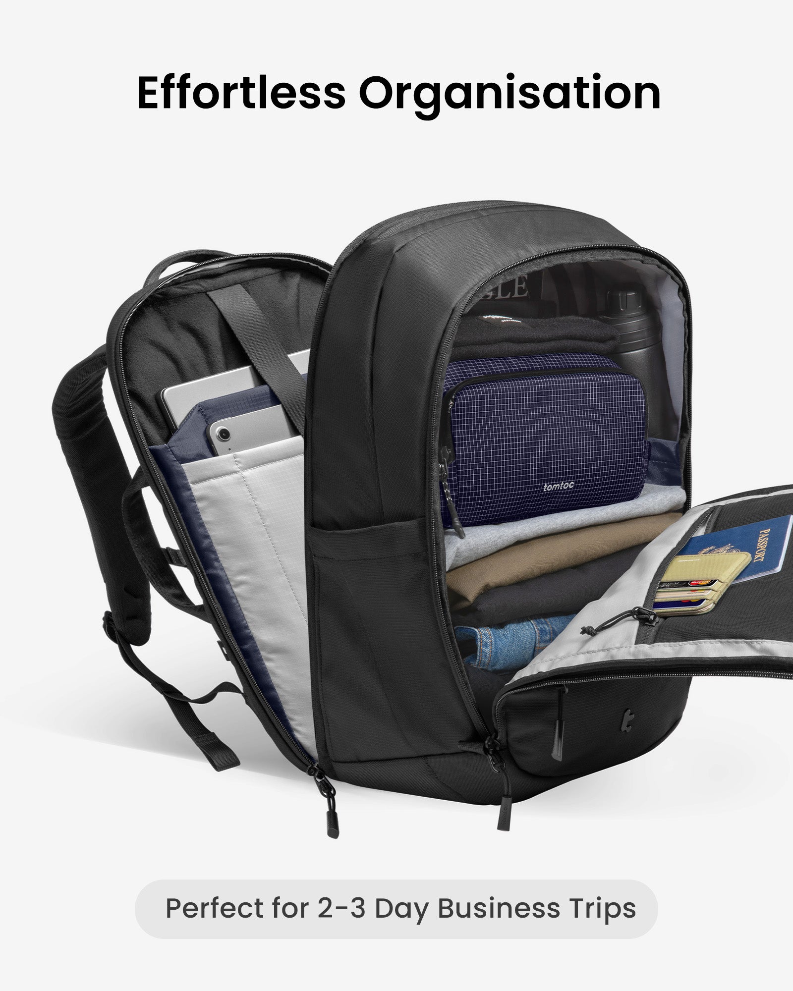 tomtoc UrbanEX-T77 Laptop Backpack 16 Inch Universal/32L Black - T77L1D1 Laptop Backpacks