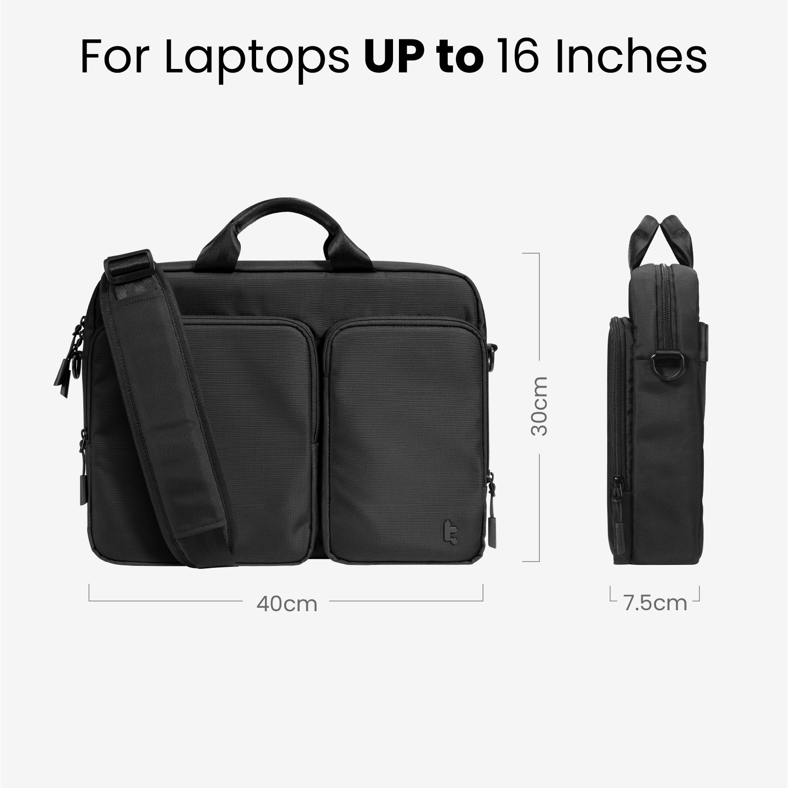 tomtoc Navigator-A33 Laptop Shoulder Bag 16 Inch Universal Black - A33F3D1 Laptop Bags