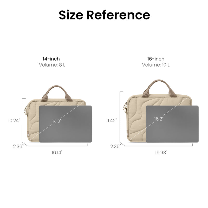 tomtoc Terra-A28 Puffy Laptop Handbag 14 Inch Universal Natural Sand - A28D3K2 Laptop Bags