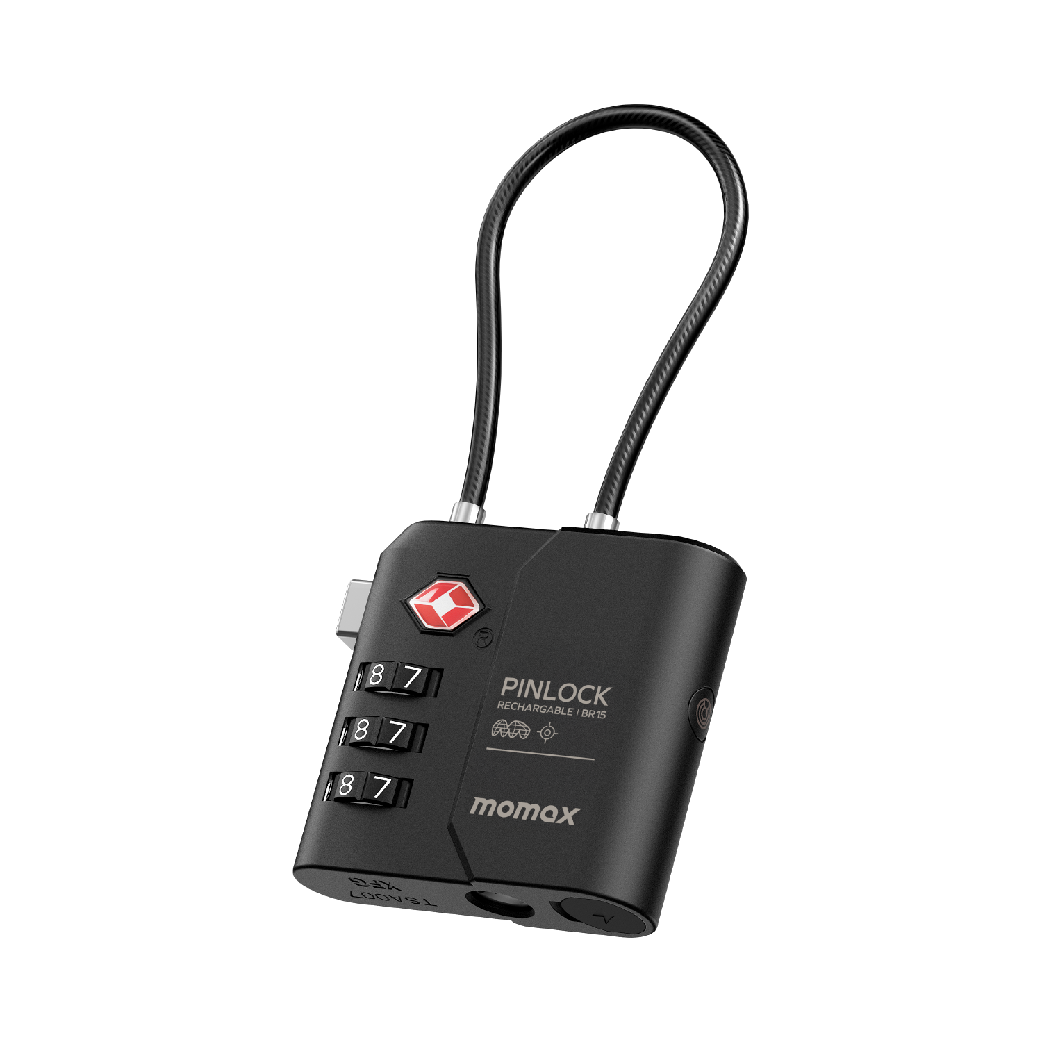 Momax PinLock TSA Padlock Find My Locator Black
