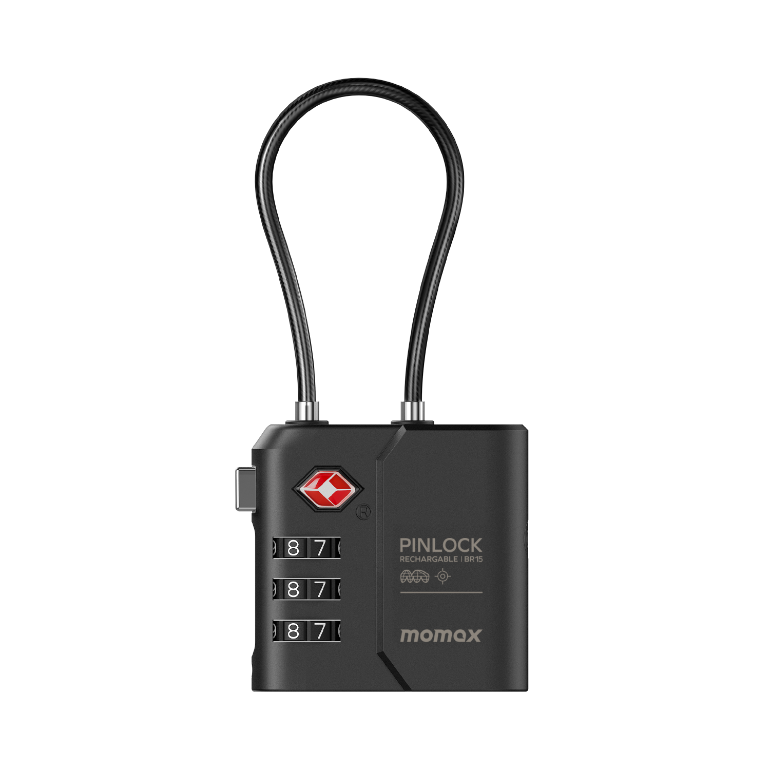 Momax PinLock TSA Padlock Find My Locator Black