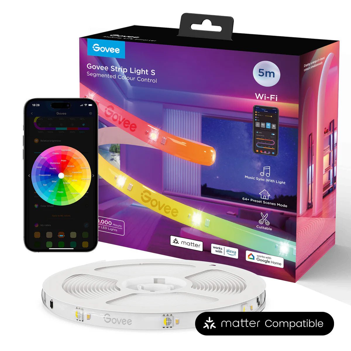 Govee 5M RGBIC+W Lightstrip (Matter) - H612AED1 Lighting