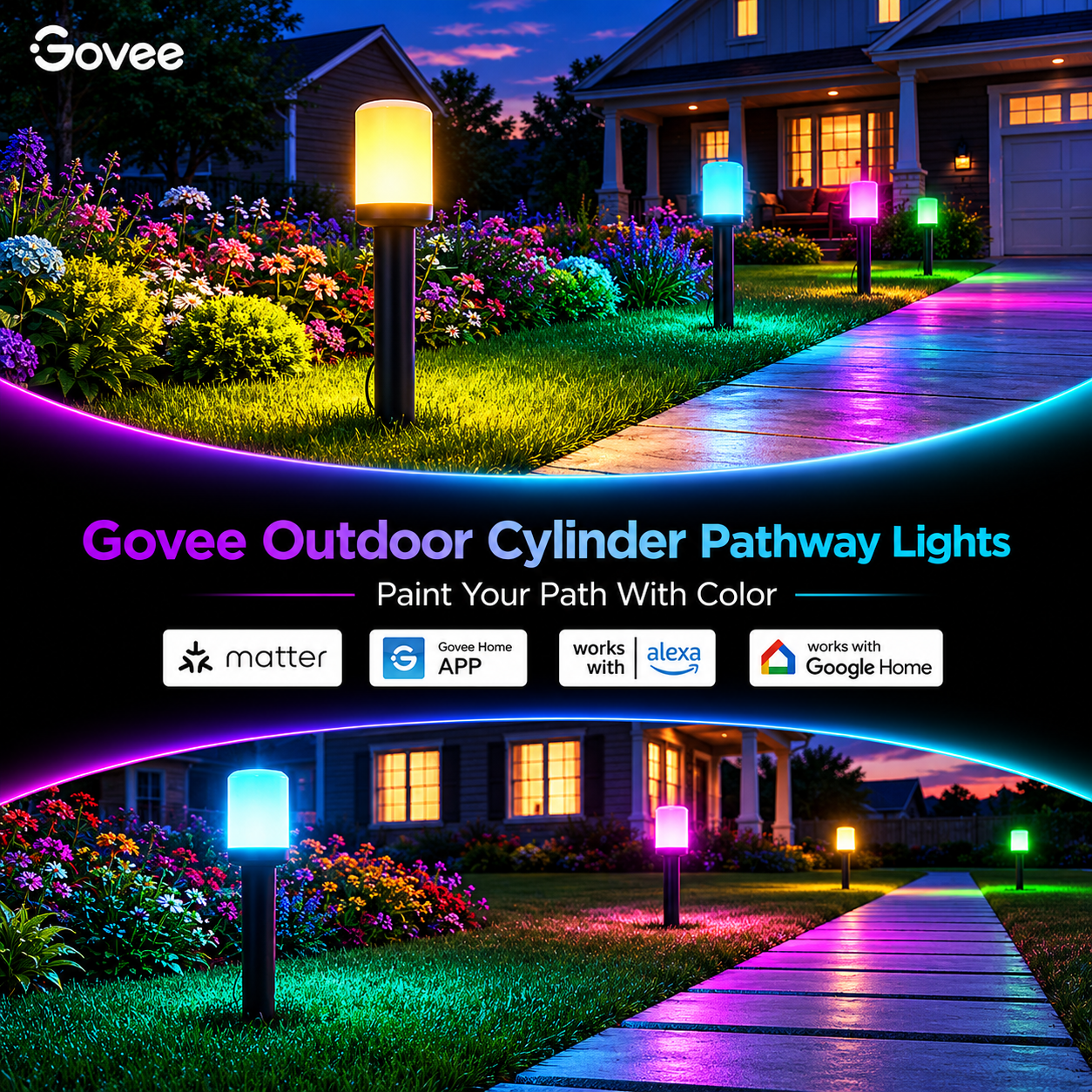 Govee Outdoor Pathway Lights 4-Pack - H3510E11 Landscape Pathway Lighting