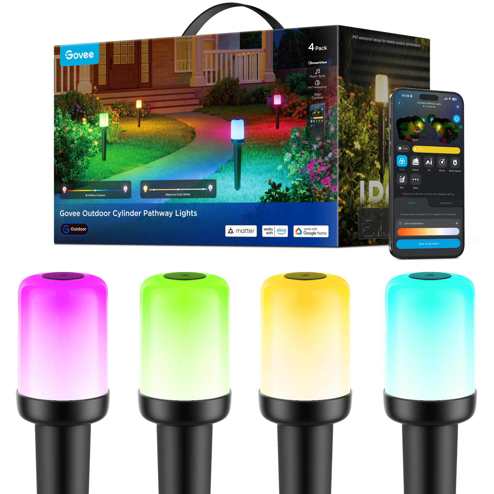 Govee Outdoor Pathway Lights 4-Pack