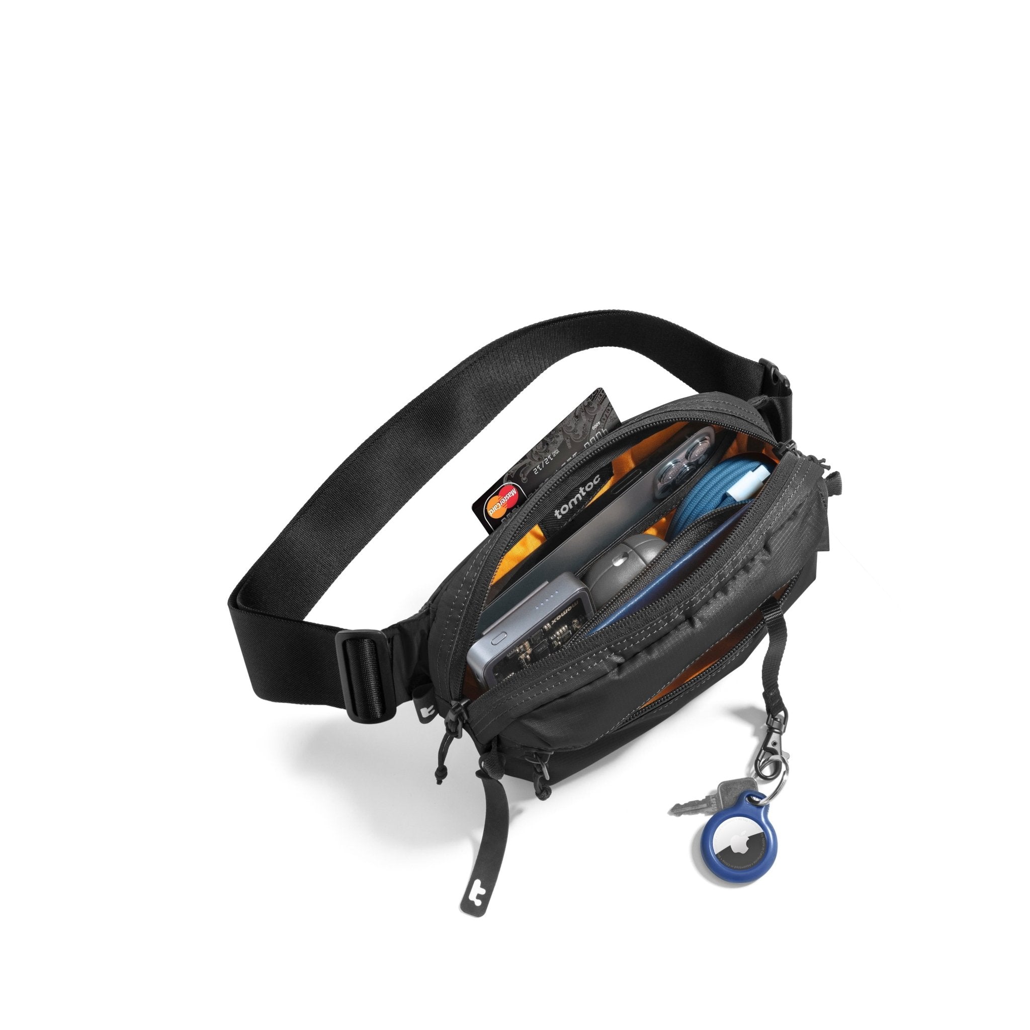 tomtoc Aviator Chest Bag 1.5L - Black - T33S1D1 Cross Body Bags