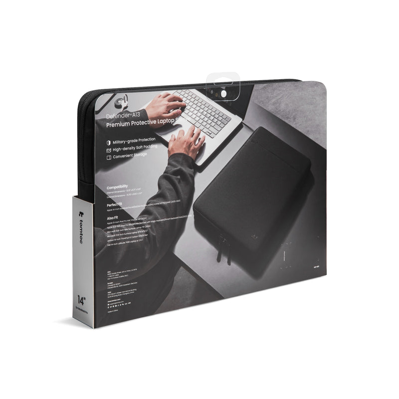 tomtoc Defender-A13 Premium Laptop Sleeve 16 Inch MacBook Black - A13F2D3 Laptop Bags