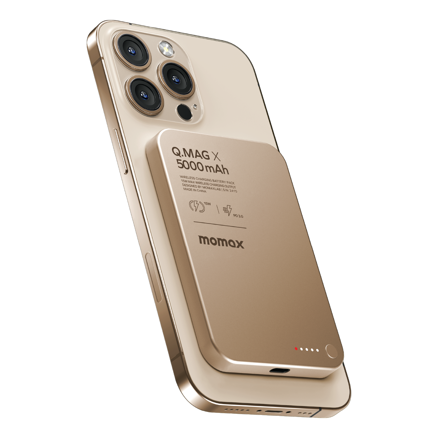 Momax Q.Mag X 5000mAh Wireless Battery Pack (Desert Titanium)