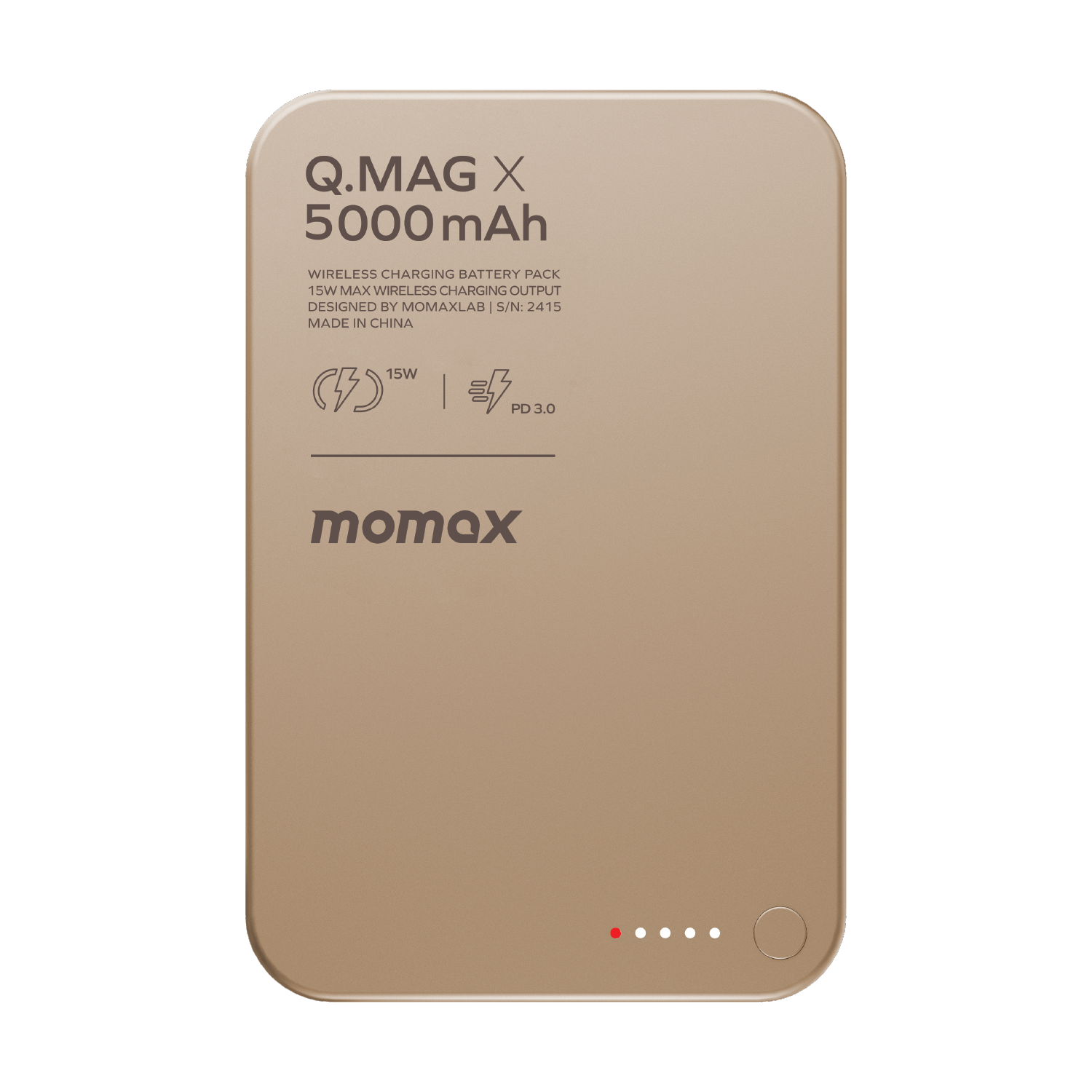 Momax Q.Mag X 5000mAh Wireless Battery Pack (Desert Titanium)
