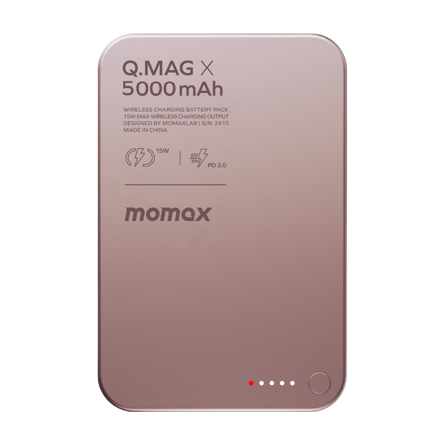 Momax Q.Mag X 5000mAh Wireless Battery Pack (Pink)